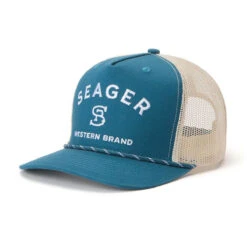 Seager Branded Trucker Snapback Hat - Blue