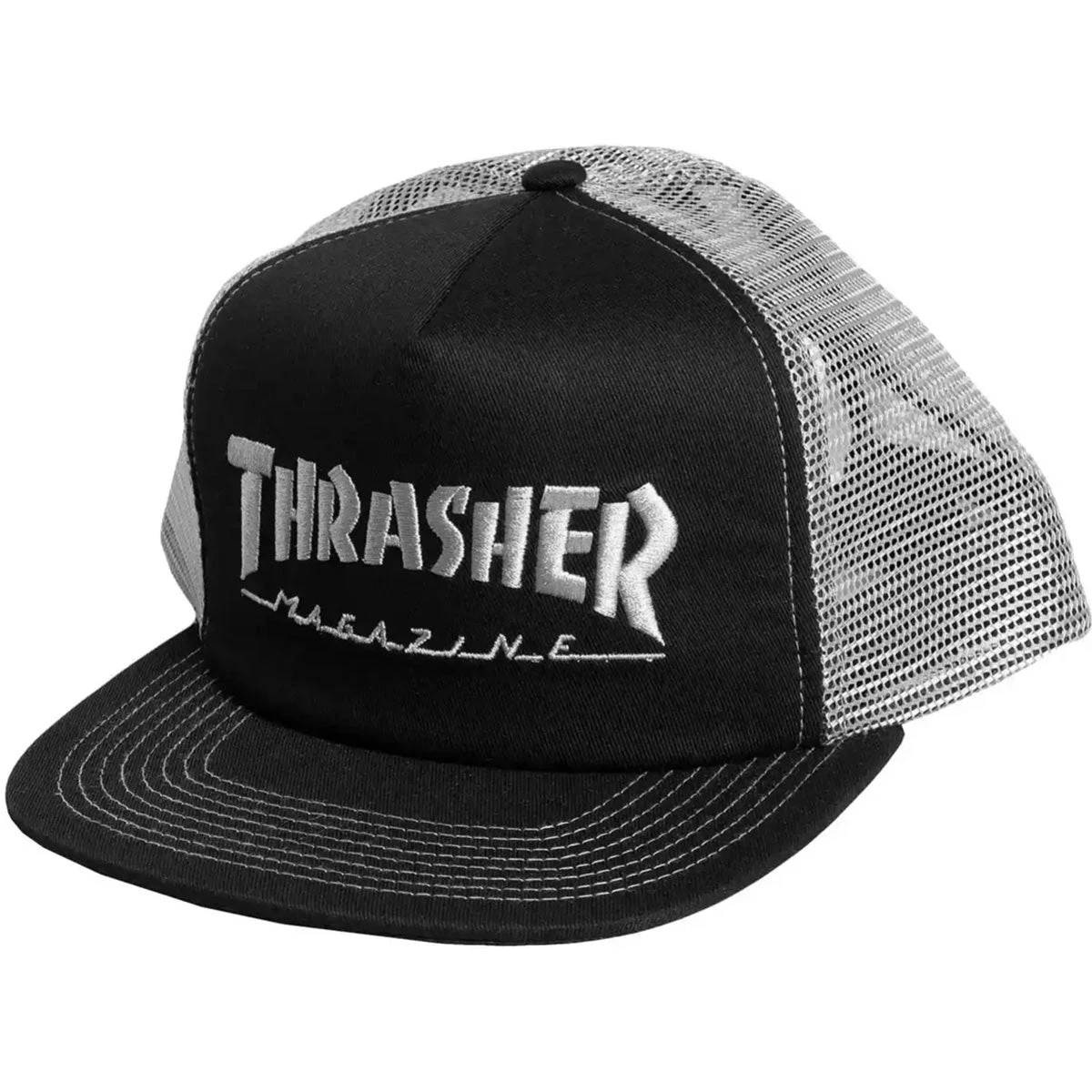 Thrasher Embroidered Logo Hat - Black/Grey 3 Thrasher Embroidered Logo Hat - Black/Grey