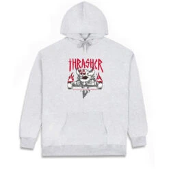 Thrasher X Toy Machine Monster-Gram Hoodie - Ash Grey