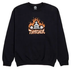 Thrasher Who Cares By Neckface Sweatshirt - Black