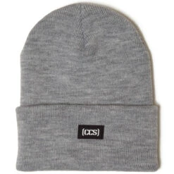 CCS Rubber Logo Patch Beanie - Heather Grey