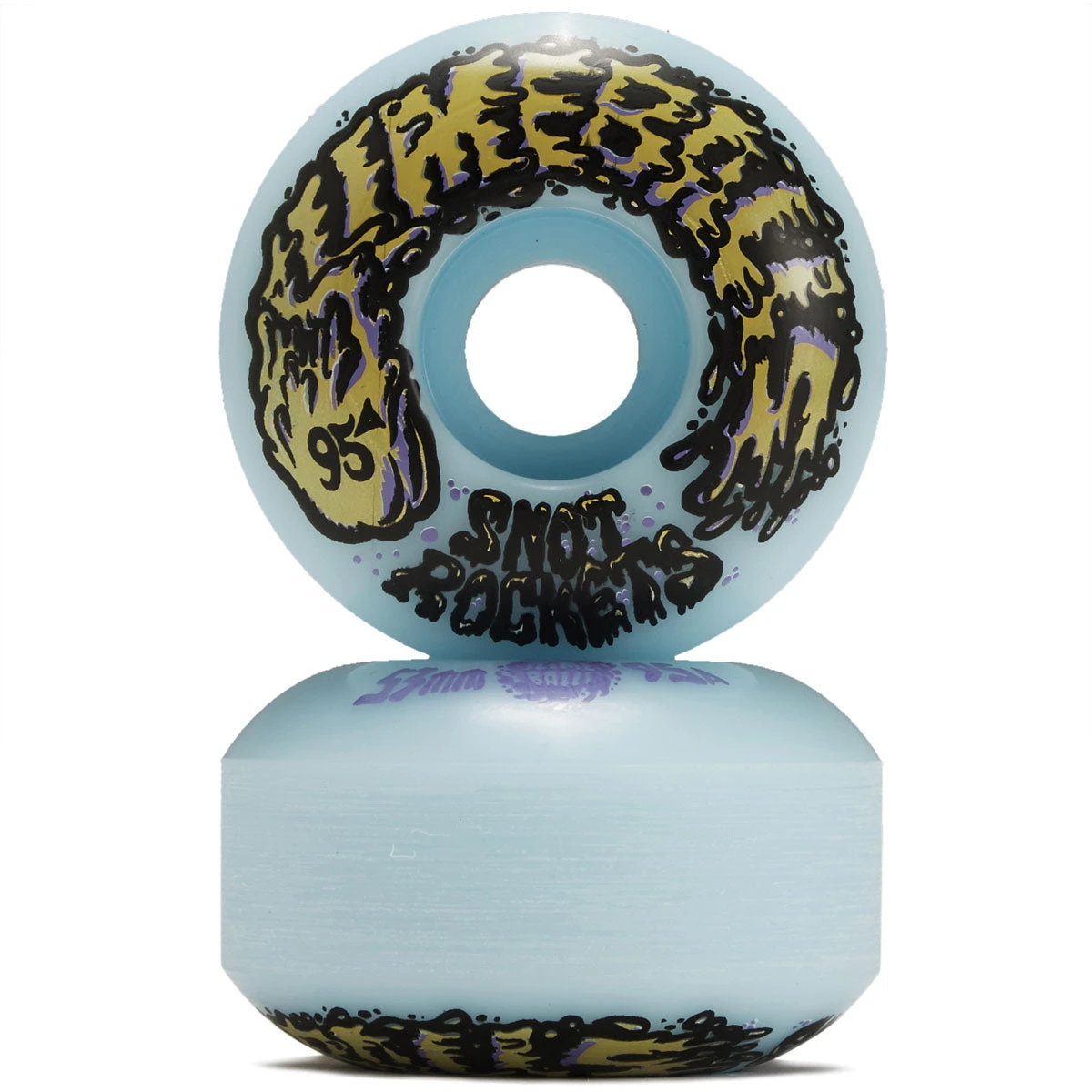 Slime Balls Snot Rockets 95a Skateboard Wheels - Pastel Blue - 53mm 4 Slime Balls Snot Rockets 95a Skateboard Wheels - Pastel Blue - 53mm - Image 2