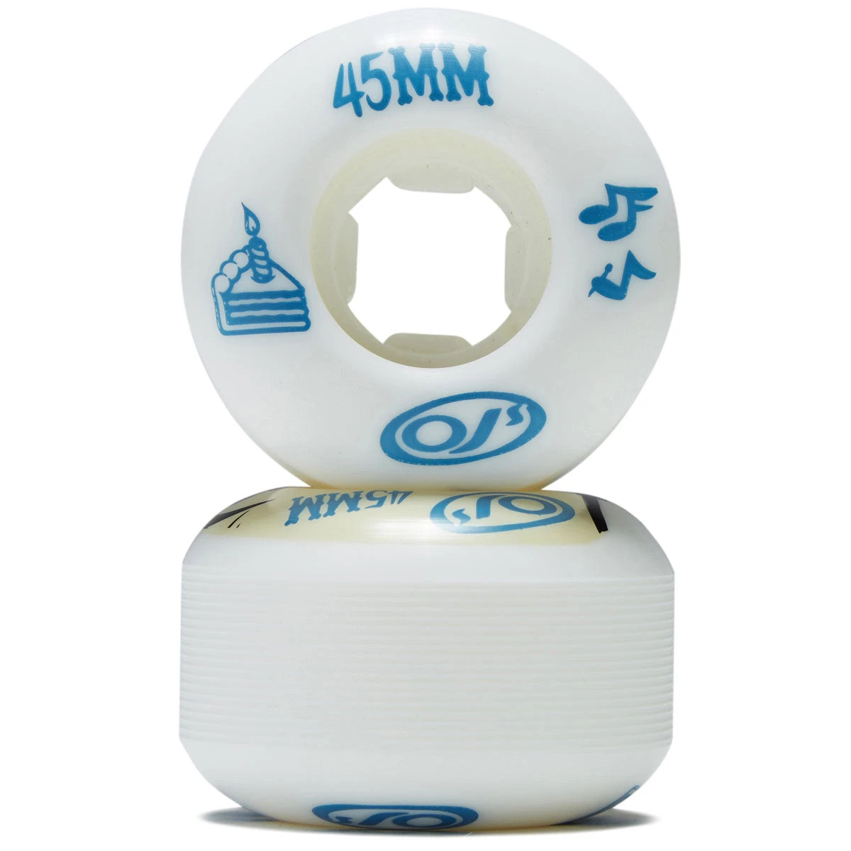 OJ Lil Dough Butts Mini Chubbies 99a Skateboard Wheels - White - 45mm 4 OJ Lil Dough Butts Mini Chubbies 99a Skateboard Wheels - White - 45mm - Image 2