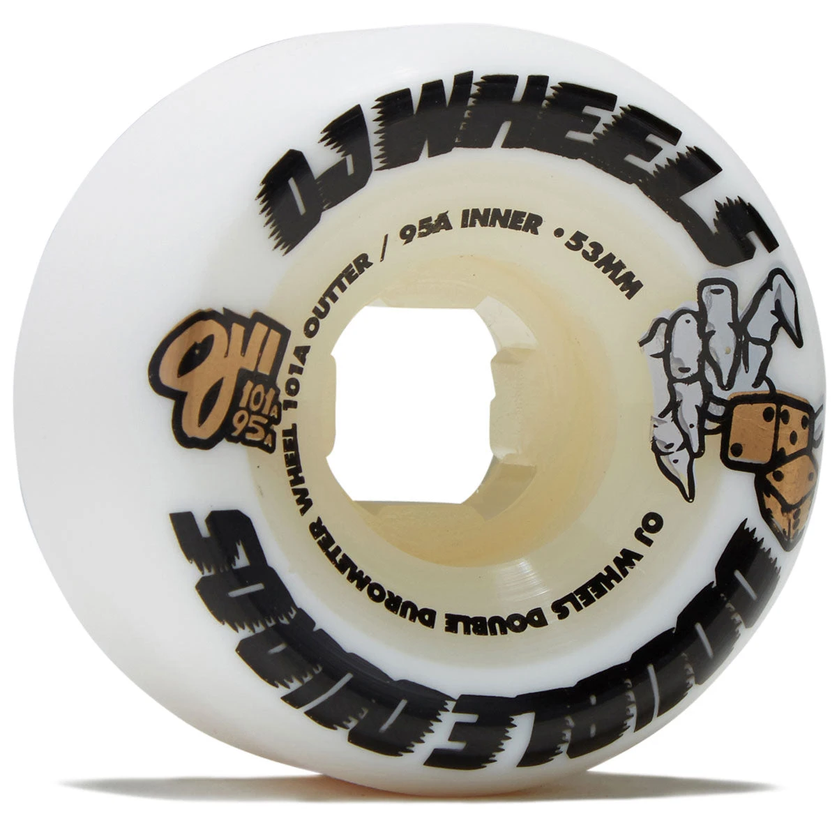 OJ Double Duro Mini Combo 101a/95a Skateboard Wheels - White/White - 53mm 3 OJ Double Duro Mini Combo 101a/95a Skateboard Wheels - White/White - 53mm