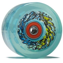 Slime Balls Chrome Light Ups OG Slime 78a Skateboard Wheels - Trans Blue - 66mm