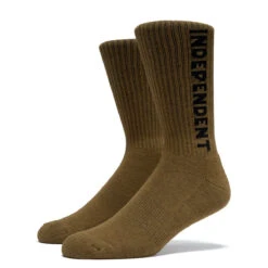 Independent Baseline Mid Crew Socks - Dark Chocolate -DADDIES Skate Gear 193172547784 1