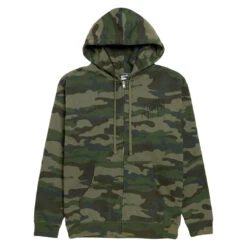 Creature Logo Outline Drip Zip Hoodie - Forest Camo