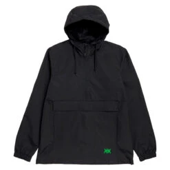 Creature Patent Hooded Windbreaker Jacket - Black
