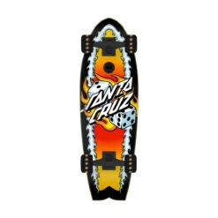 Santa Cruz Flaming Dice 27.7" Shark Pre-Built Cruiser Complete