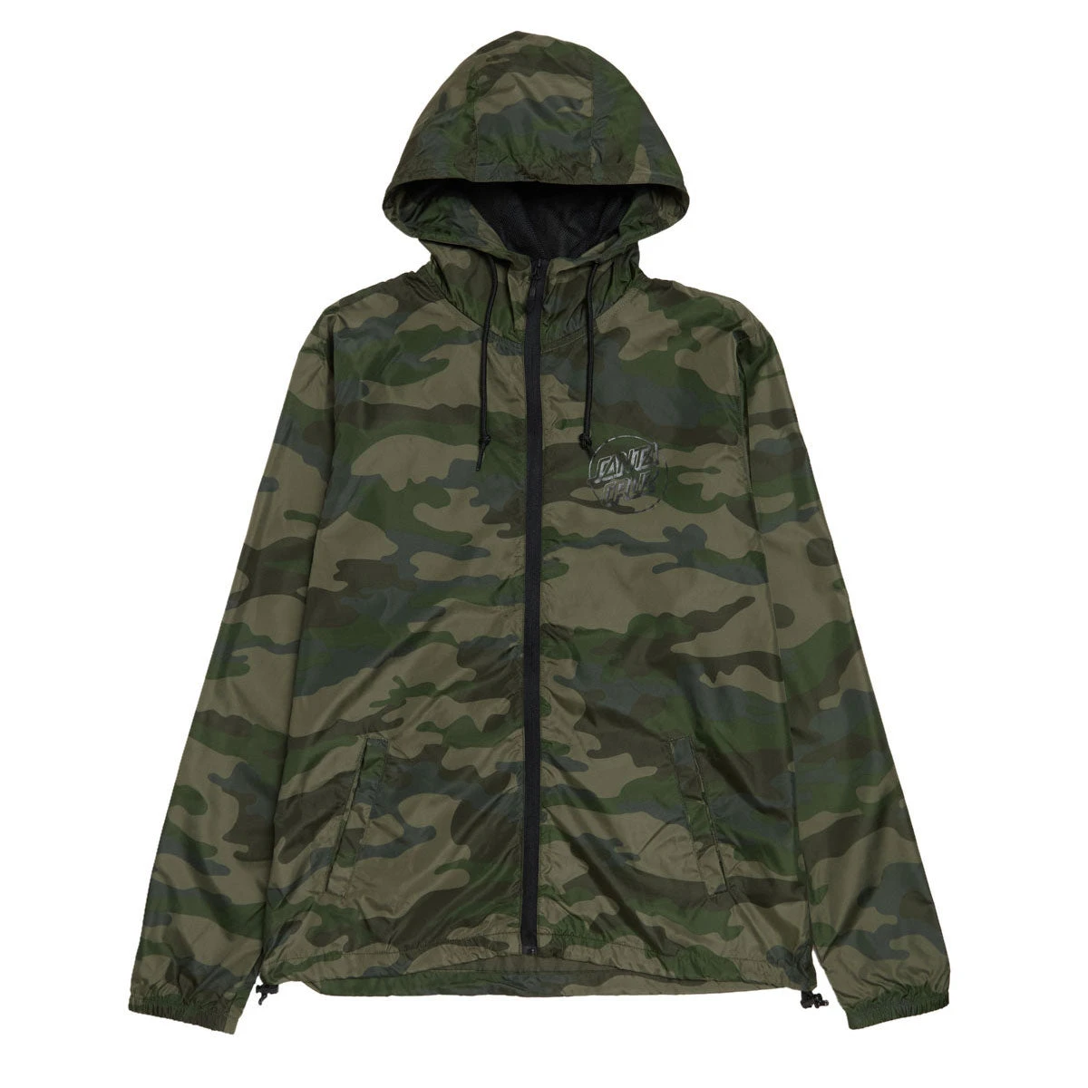 Santa Cruz Opus Dot Chest Hooded Windbreaker Jacket - Forest Camo 3 Santa Cruz Opus Dot Chest Hooded Windbreaker Jacket - Forest Camo