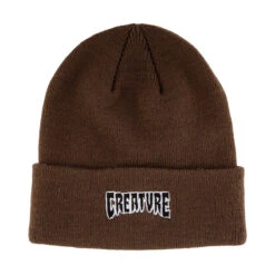 Creature Logo Outline Long Shoreman Beanie - Dark Brown