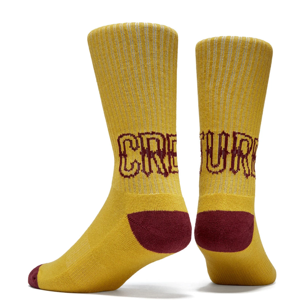 Creature Drop Out Crew Socks - Gold 4 Creature Drop Out Crew Socks - Gold - Image 2
