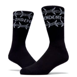 Independent Bratrud Notebook Crew Socks - Black -DADDIES Skate Gear 193172567089 2