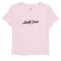 Santa Cruz Womens Love Script Center Cropped T-Shirt - Solid Pink Blend