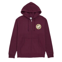 Santa Cruz Flamed MFG Dot Zip Up Hoodie - Maroon