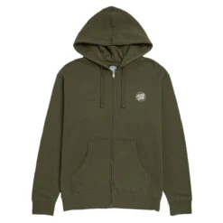 Santa Cruz Womens Tone Stamped Dot Zip Up Hoodie - Army