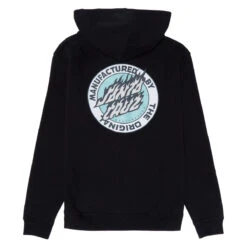 Santa Cruz Youth Flamed MFG Dot Zip Up Hoodie - Black -DADDIES Skate Gear 193172572656 2