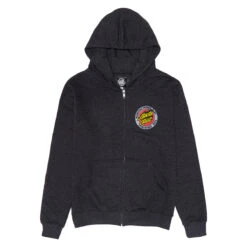Santa Cruz Youth Flamed MFG Dot Zip Up Hoodie - Charcoal Heather