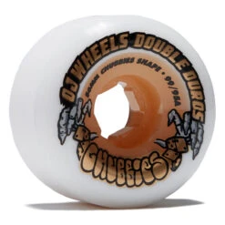 OJ Double Duro Chubbies 99a/95a Skateboard Wheels - White - 56mm