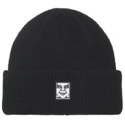Obey Mid Icon Patch Cuff Beanie - Black