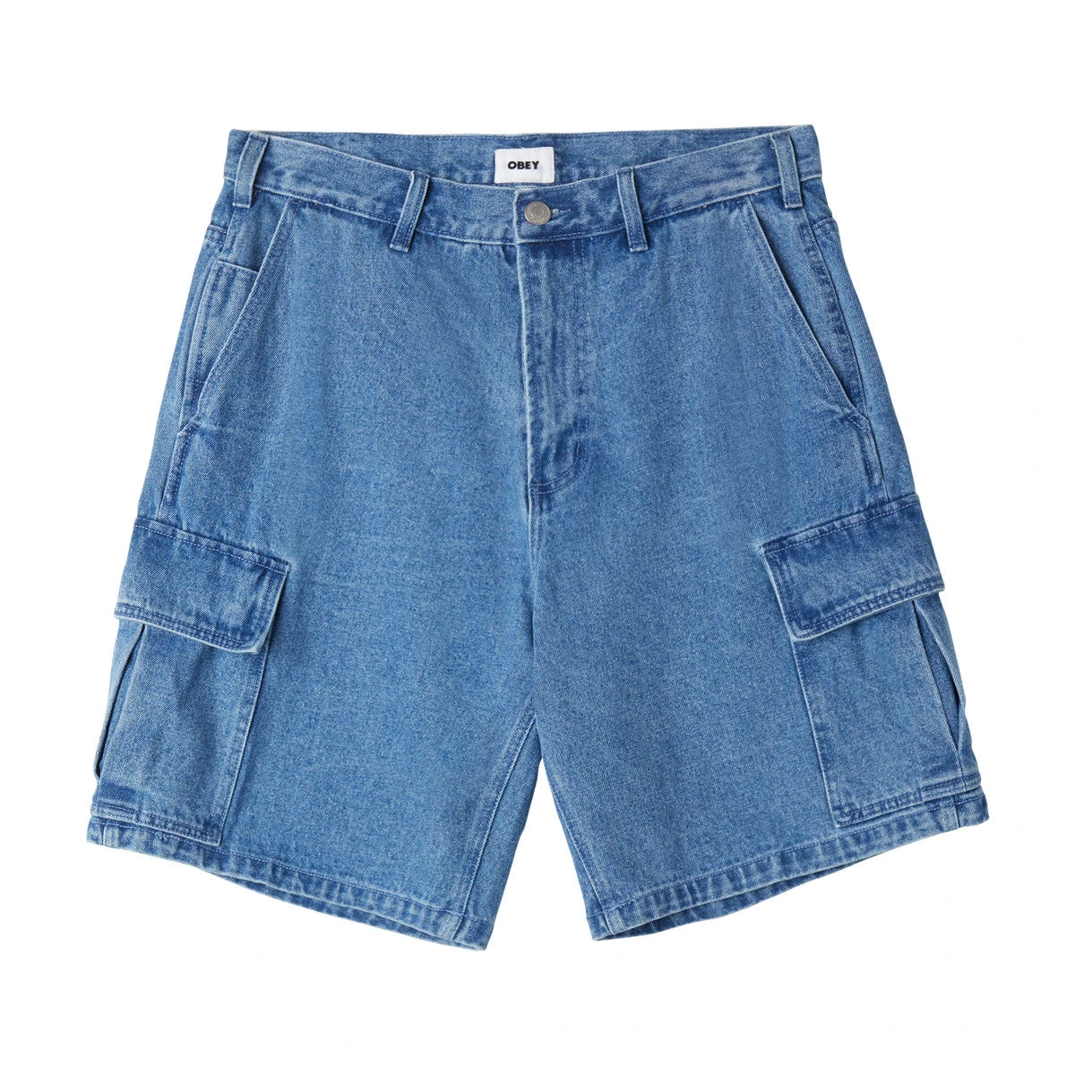 Obey Bigwig Baggy Denim Cargo Shorts - Light Indigo 3 Obey Bigwig Baggy Denim Cargo Shorts - Light Indigo