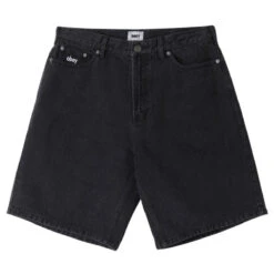 Obey Bigwig Baggy Denim Shorts - Faded Black