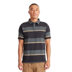 Roark Bless Up Polo Shirt - Forest Stripe