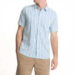 Roark Bless Up Shirt - Stripe Dusty Blue
