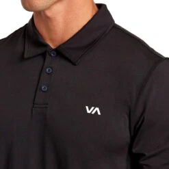 RVCA Sport Vent Polo Shirt - Black 9 RVCA Sport Vent Polo Shirt - Black -DADDIES Skate Gear 194687679564 4