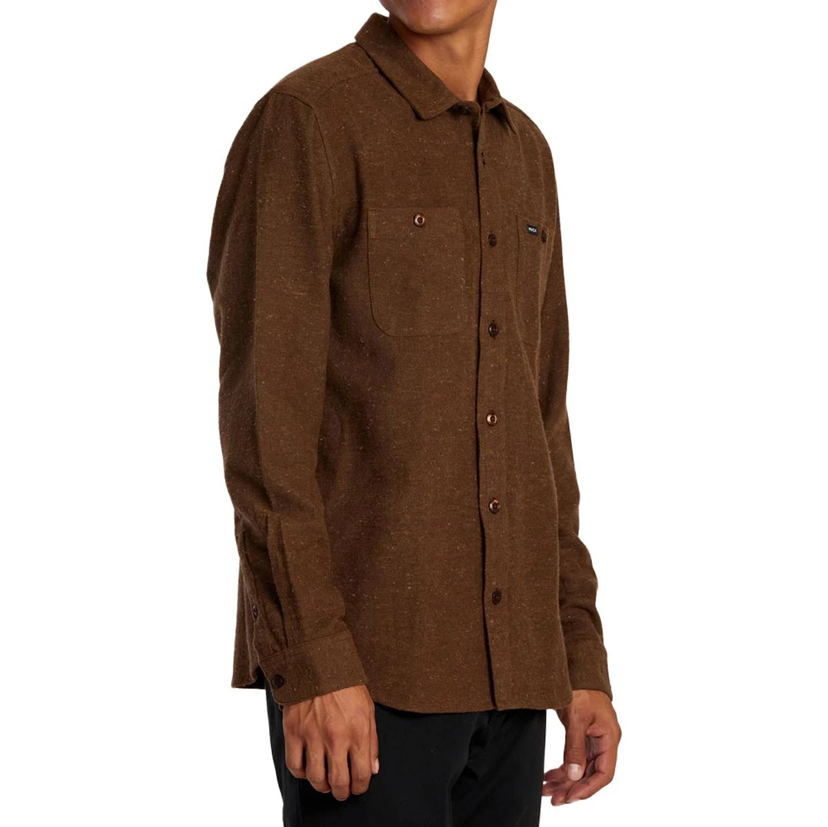 RVCA Harvest Neps Flannel Long Sleeve Shirt - Bombay Brown 6 RVCA Harvest Neps Flannel Long Sleeve Shirt - Bombay Brown - Image 4