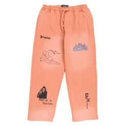 Primitive X Sublime Boardwalk Baggy Sweat Pants - Coral