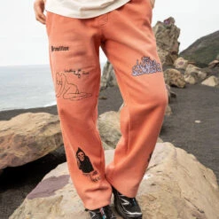 Primitive X Sublime Boardwalk Baggy Sweat Pants - Coral -DADDIES Skate Gear 194942362798 5