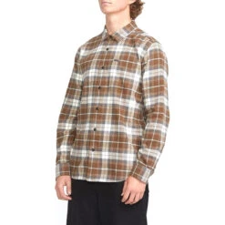 Volcom Caden Plaid Long Sleeve Shirt - Dark Earth -DADDIES Skate Gear 196134985686 3