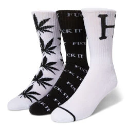 HUF Variety 3 Pack Of Socks - Black/White