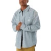 HUF Total Eclipse Chambray Long Sleeve Shirt - Light Blue 2 HUF Total Eclipse Chambray Long Sleeve Shirt - Light Blue -DADDIES Skate Gear 196377200850 1