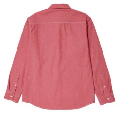 HUF Total Eclipse Chambray Long Sleeve Shirt - Red -DADDIES Skate Gear 196377200904 3