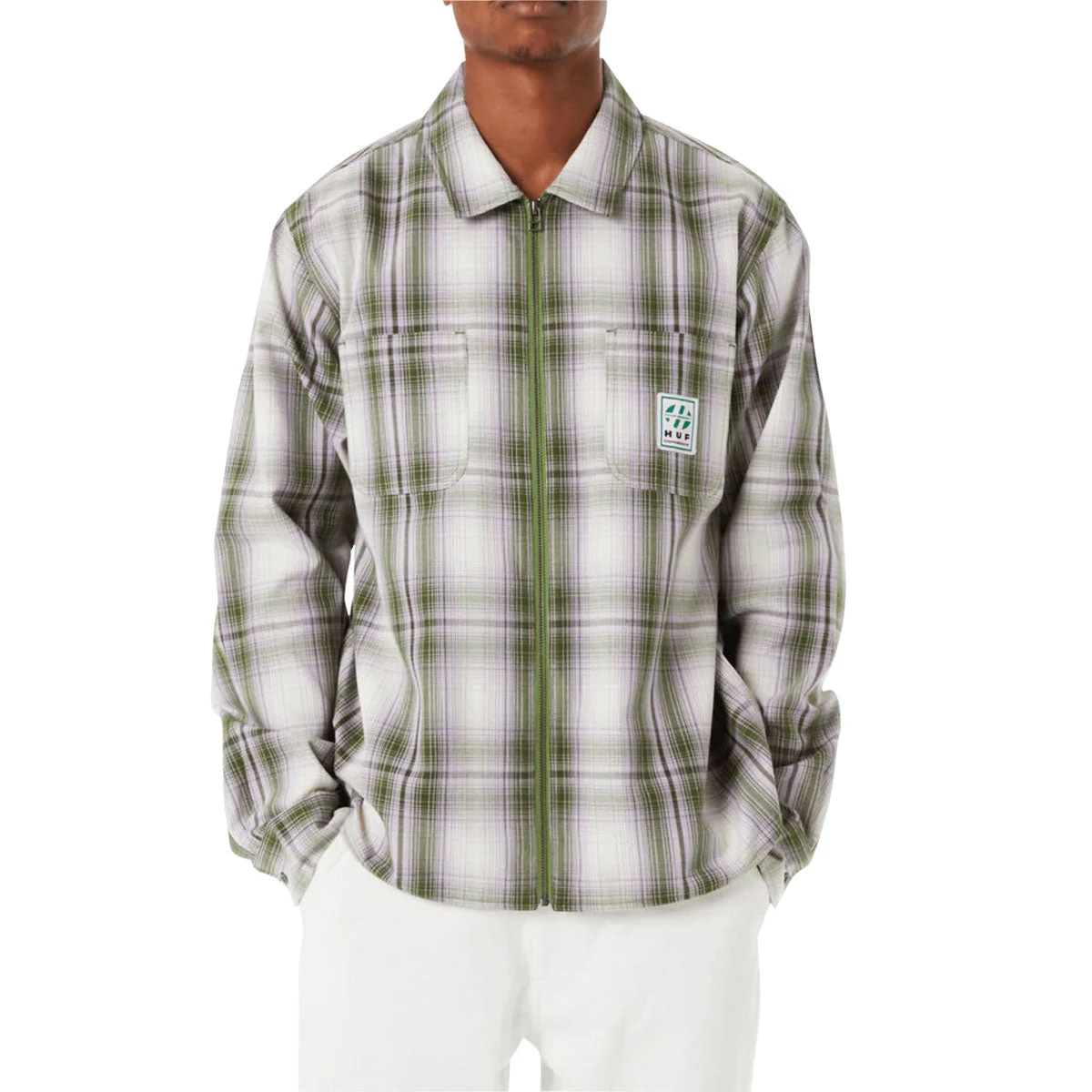 HUF Fillmore Plaid Shacket Jacket - Leaf 3 HUF Fillmore Plaid Shacket Jacket - Leaf