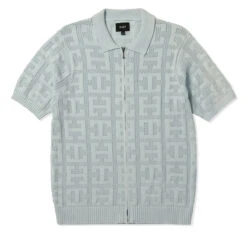 HUF Monogram Jacquard Zip Sweater - Sky