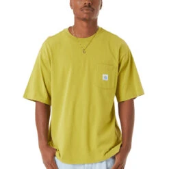 HUF Total Eclipse Knit Boxy Top Pocket T-Shirt - Moss