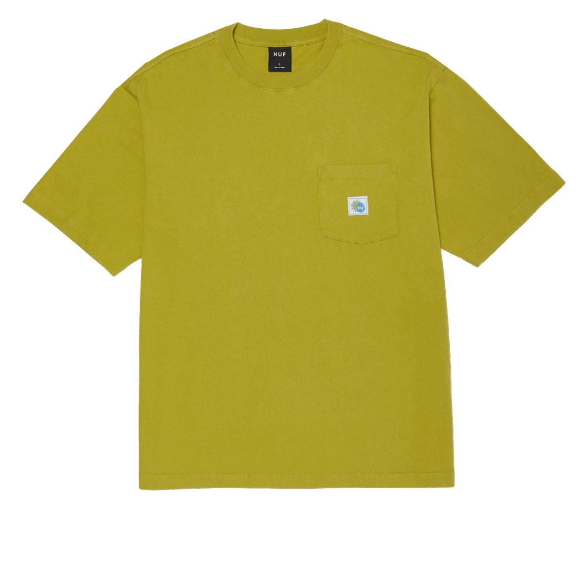 HUF Total Eclipse Knit Boxy Top Pocket T-Shirt - Moss 4 HUF Total Eclipse Knit Boxy Top Pocket T-Shirt - Moss - Image 2