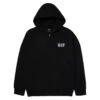 HUF Set Classic Logo Full Zip Hoodie - Black -DADDIES Skate Gear 196377204544 1