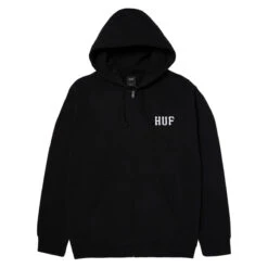 HUF Set Classic Logo Full Zip Hoodie - Black
