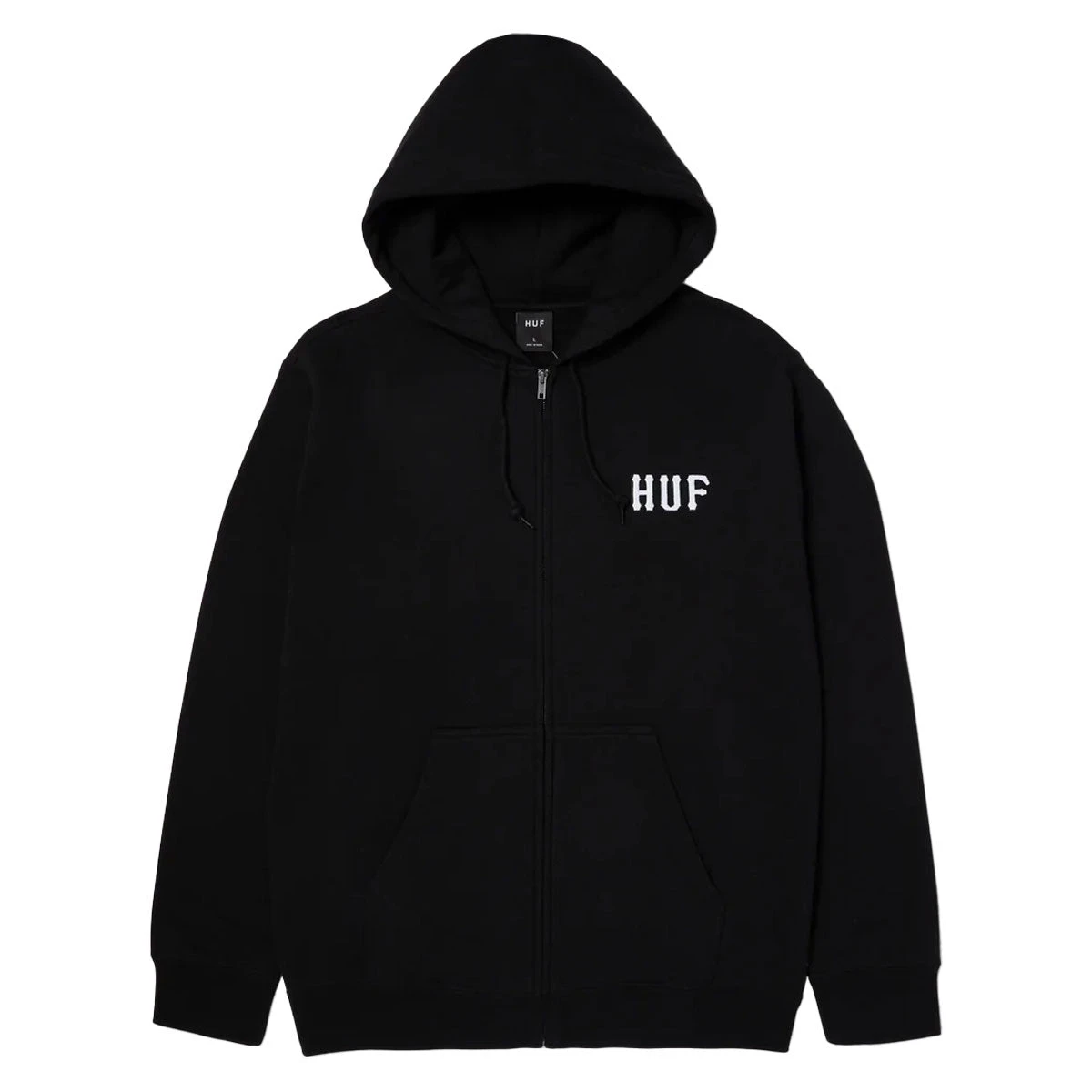 HUF Set Classic Logo Full Zip Hoodie - Black 3 HUF Set Classic Logo Full Zip Hoodie - Black