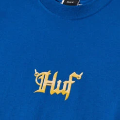 HUF Big H T-Shirt - Cobalt Blue -DADDIES Skate Gear 196377208399 3