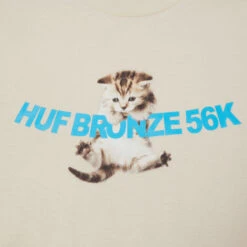 Huf X Bronze 56k Hang In There T-Shirt - Natural -DADDIES Skate Gear 196377219197 2