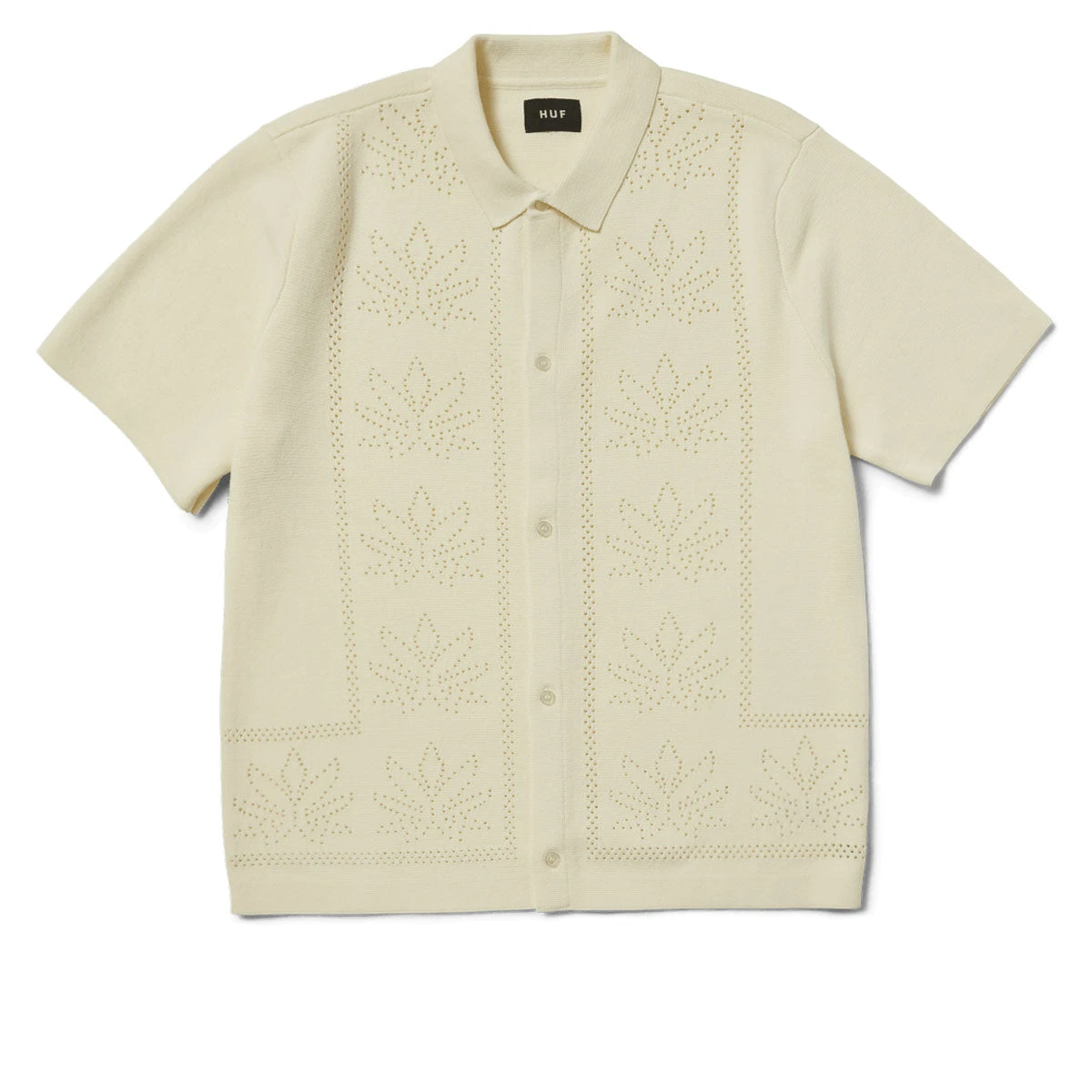 HUF Plantlife Perforated Knit Shirt - Natural 4 HUF Plantlife Perforated Knit Shirt - Natural - Image 2