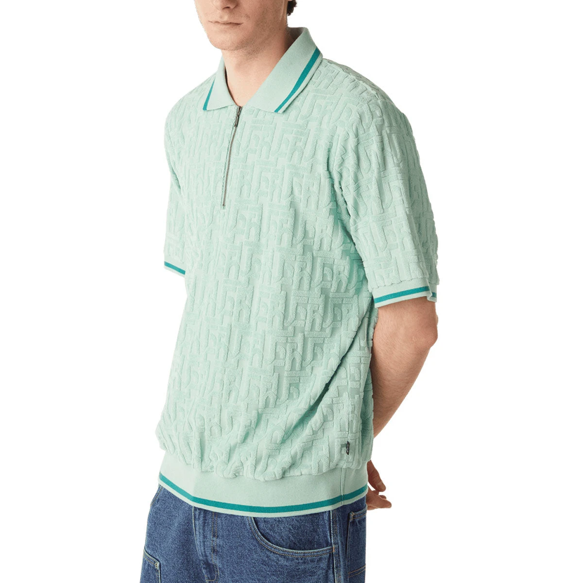 HUF Tether Jacquard Terry Shirt - Jade 7 HUF Tether Jacquard Terry Shirt - Jade - Image 5