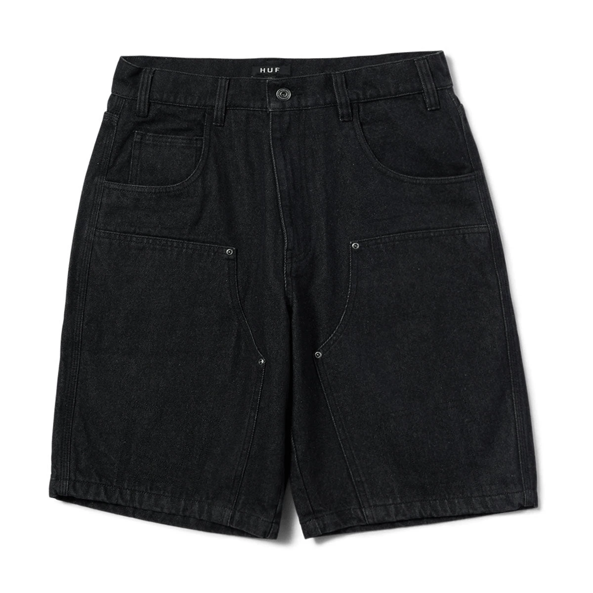 HUF Classic H Double Knee Denim Shorts - Black Denim 3 HUF Classic H Double Knee Denim Shorts - Black Denim