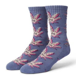 HUF Green Buddy Doodle Socks - Purple