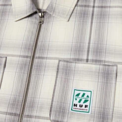 HUF Fillmore Plaid Shacket Jacket - Grey -DADDIES Skate Gear 196377237009 3